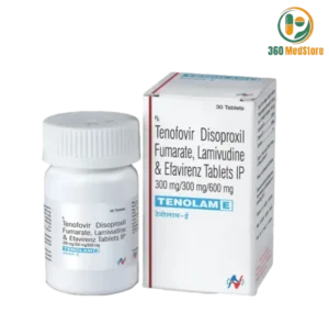 Tenolam E – Efavirenz 600mg + Lamivudine 300mg + Tenofovir Disoproxil Fumarate 300mg 30 Tablets - Antiretroviral Medication