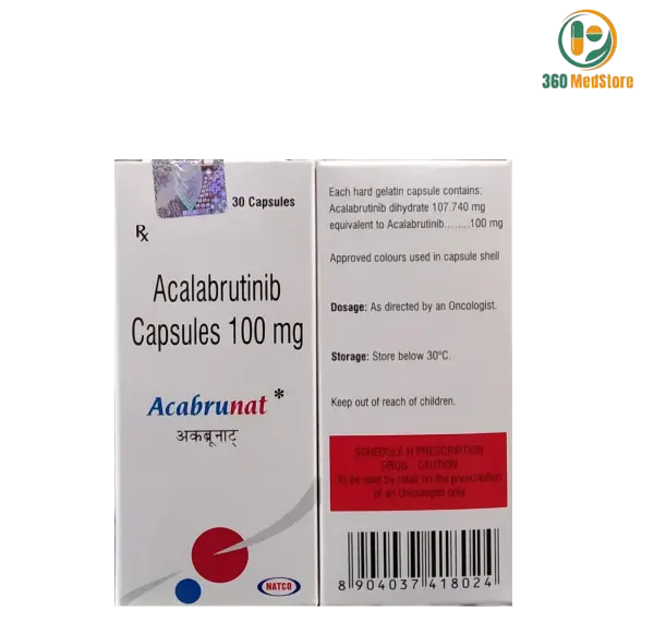 Acabrunat Acalabrutinib 100 mg Capsules