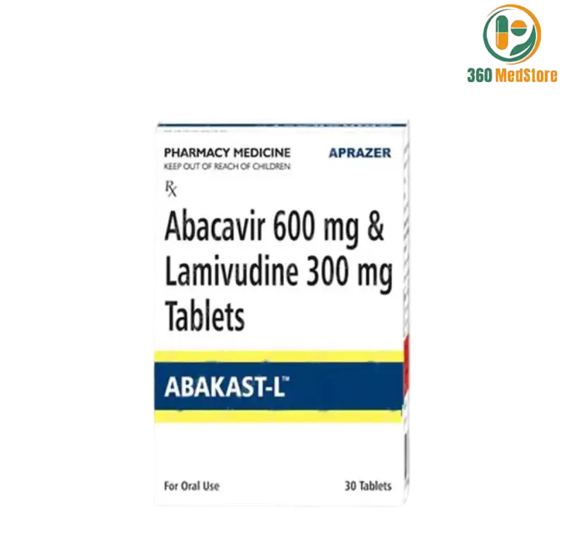 Abakast-L - Abacavir 600mg + Lamivudine 300mg x 30 Tablets (Generic Kivexa) - HIV Medication