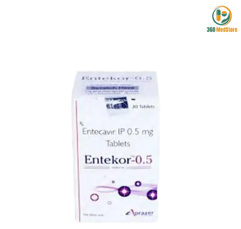 Entekor - Entecavir 0.5 mg x 30 Tablets (Generic Baraclude) - Hepatitis B Medication