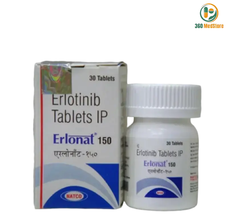 Erlonat - Erlotinib 150mg x 30 Tablets (Generic Tarceva) - Lung and Pancreatic Cancers Medication