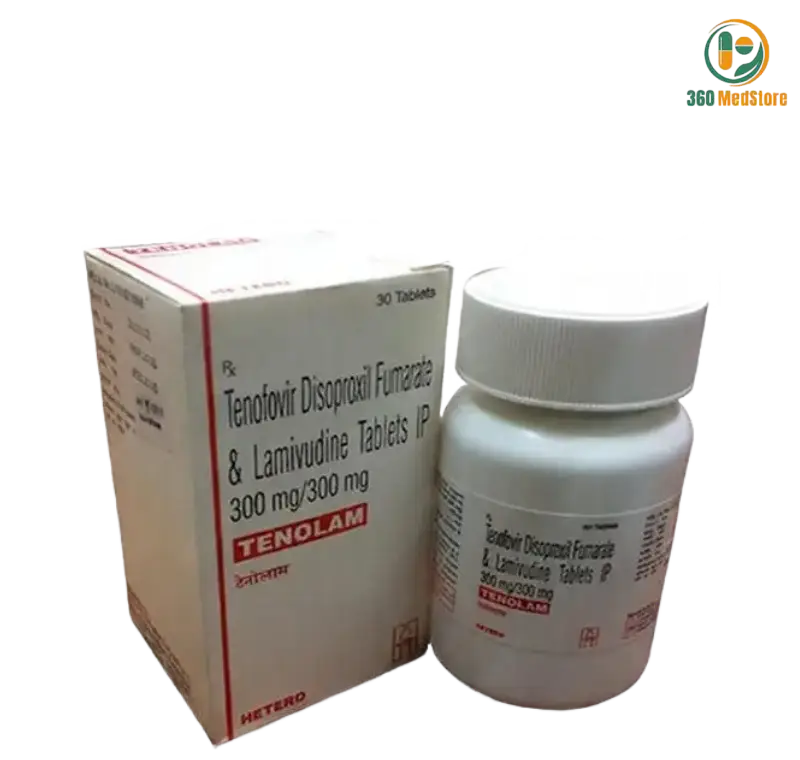 Tenolam - Tenofovir 300 mg / Lamivudine 300 mg x 30 Tablets - HIV Medication