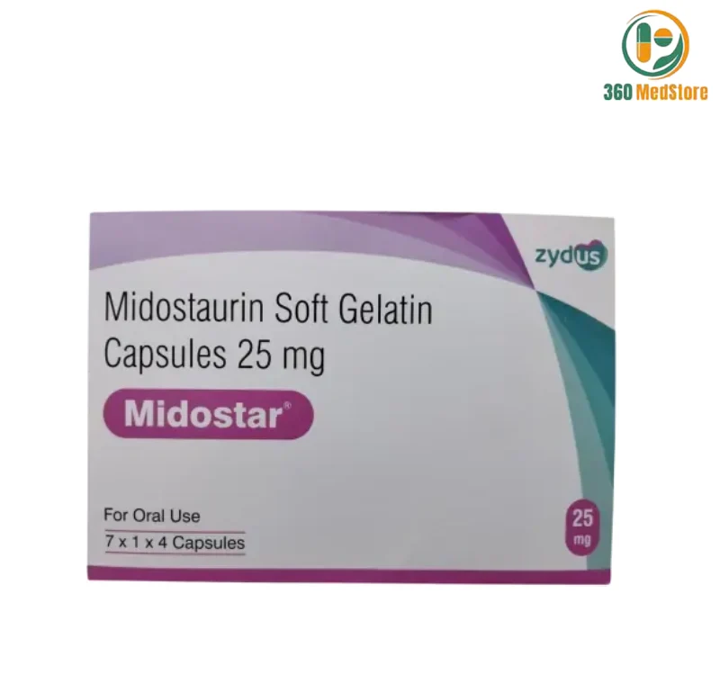 MIDOSTAURIN 25 mg (Midostar) × 28 Capsules