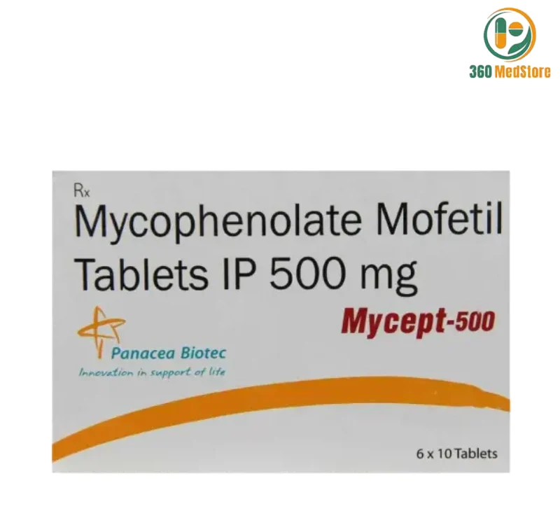 MYCOPHENOLATE MOFETIL 500 mg (Mycept 500) × 60 Tablets